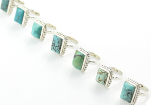 Natural Turquoise Gemstone Handmade Jewelry <b>Silver</b> <b>Rings</b> <b>Silver</b> <b>Silver</b> <b>Rings</b> for <b>Men</b> Women Accept OEM & ODM - Product Image 4