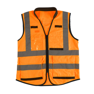 Hi Visibility Polyester Sleeveless Workwear Reflective Safety Vests for Men Women Mesh <b>Fabric</b> - Product Image 1