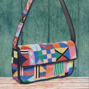 Artisanal Hand-Woven Beaded Flap <b>Bag</b> Floral <b>Sequin</b> Design Lady Shoulder Purse Custom Logo Wholesale Manufacturer - Product Image 2