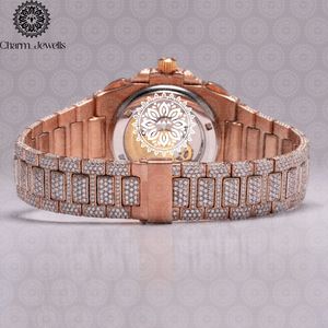 Montre de Luxe Charm Jewells en Acier Inoxydable, Boîtier 40mm, Mouvement Mécanique Analogique, Bracelet Tendance pour Homme, Accents Diamantés, Étanchéité 10 ATM - Product Image 2