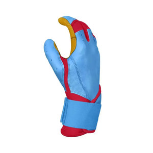 Split Finger Baseball Gloves Leather Right Handed Hook And Loop Closure All Seasons Adult Use Blue <b>Red</b> Yellow Baseball Gloves - Product Image 3