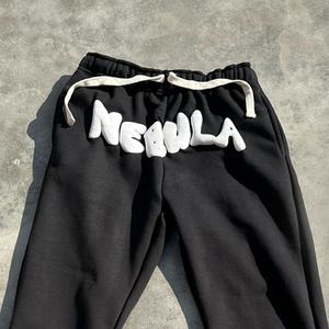 Pantalons de survêtement à jambe droite en éponge française pour hommes pantalons de survêtement pour hommes pantalons de survêtement délavés avec logo personnalisé - Product Image 2