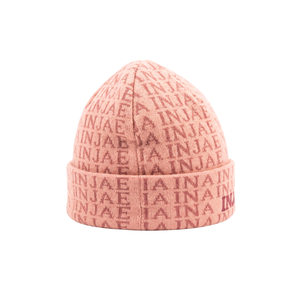 Bonnet d'hiver personnalisé en tricot jacquard bleu pastel avec revers, casquette unisexe chaude style streetwear avec logo brodé en 3D, couvre-chef vierge - Product Image 4