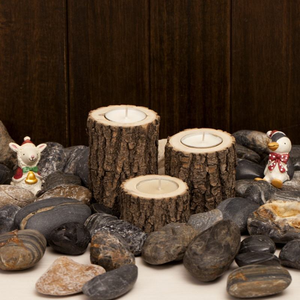 <b>Log</b> Wood Candle <b>Stand</b> Rustic Wood Candle Base Wooden Tea Light Candle Holders - Product Image 5