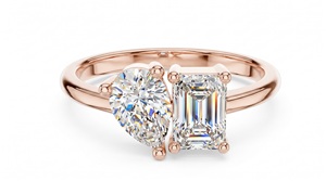 <b>Emerald</b> Cut Diamond and <b>Emerald</b> Cut Diamond <b>Ring</b> For Women Engagement Classic Style Lab Grown Diamonds - Product Image 3