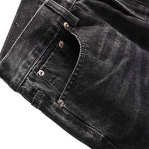 Vaqueros Rectos Personalizados para Hombre, Estilo Vintage, Lavado, con Parches, Retro, Vaquero, Transpirables - Product Image 4