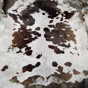 Custom Genuine Cow Skin Leather Full Pelt Hair Geometric Pattern Varsity <b>Jacket</b> Breathable 100% Polyester Filling Natural Brown - Product Image 6