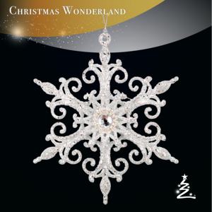 Dernier design unique de décoration de Noël et du Nouvel An, flocon de neige en acrylique argenté, or clair, rouge, or rose, paillettes dorées - Product Image 2