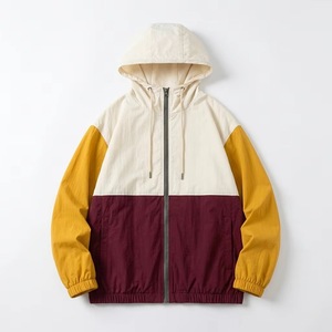 Men's Hooded Windproof <b>Racer</b> <b>Jacket</b> Color Blocking Polyester Spring Sporty Loose Fit Zipper Closure - Product Image 6