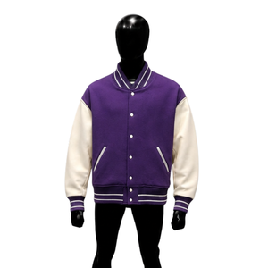 PREMIUM PURPLE LETTERMAN <b>JACKET</b> <b>FOR</b> <b>MEN'S</b> CLASSIC CAMPUS STREET STYLE COMFORTABLE WINTER DAILY WEAR VARSITY <b>SMART</b> CASUAL <b>JACKET</b> - Product Image 1