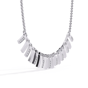 10K 14K 18K White Gold <b>Necklace</b> Featuring Brilliant Round Lab Grown Diamond Elegant Women <b>Statement</b> Diamond <b>Necklace</b> - Product Image 4