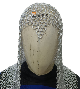 Auténtica Capucha Medieval de Aluminio con Malla de Anillos de 10 mm, Ligera, de Primera Calidad, para Cosplay, Reenactamiento, Disfraz Hecho a Mano - Product Image 6