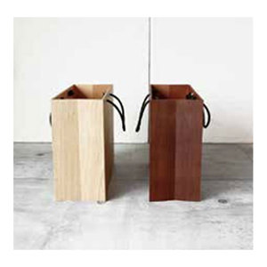 Contenedor de Basura de Madera de Forma Rectangular Japonesa, de Calidad Superior, con Compartimento Interior para Polvo, para Oficina - Product Image 1