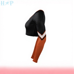 Cheerleading Crop Top Uniform Long Sleeve Custom Sublimation Cheer T shirts for Women Girls Dancing Team Training Competition - Product Image 5