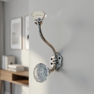 Vintage Metal Wall <b>Hook</b> Crystal Knob Self-Adhesive Installation Waterproof Eco-Friendly Antique Style Single <b>Hook</b> <b>for</b> Clothing - Product Image 3