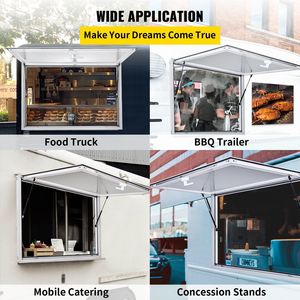 60X36 pollici Stand di concessione che serve porta finestra a doppia punta chiusura a forcella 85 gradi per camion cibo a 85 gradi vetro non incluso - Product Image 6