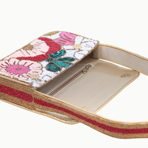 Bolso de Hombro con Cuentas y Patrón Floral, Bolso Bandolera Bohemio para Uso Diario de Mujer - Product Image 3