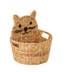 Panier de rangement demi-rond en jacinthe d'eau arc-en-ciel colorée, tressé, pour jouets, avec dos plat, panier mural décoratif - Product Image 4
