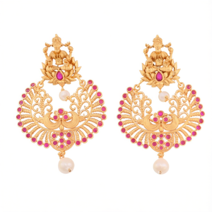 Fashion Earrings Matte Chandbali Style Laxmi Earrings - Product Image 2