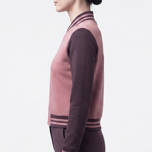 Vestes personnalisées de style universitaire en laine, cuir et coton, coupe-vent, col montant - Product Image 5