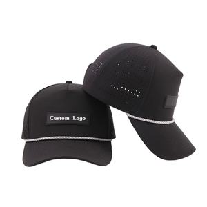 Casquette de baseball unisexe personnalisée 100% coton, séchage rapide, 6 panneaux, réglable, respirante, imperméable, toile, broderie 3D, logo en caoutchouc PVC - Product Image 1