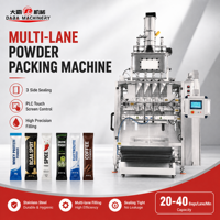 Machine d'emballage verticale automatique 4 voies pour sachets stick, machine de remplissage de poudre pour compléments alimentaires