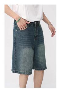 Shorts en jean vintage coupe bootcut 2026, taille mi-haute, délavage clair, grande taille, en coton, pour l'été – Vente en gros - Product Image 3