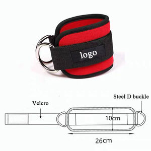 Sangle de cheville professionnelle unisexe pour entraînement, fitness, gym, avec rembourrage en néoprène, respirante, robuste, avec anneau en D réglable - Product Image 3