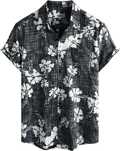 เสื้อเชิ้ตชายหาดแขนสั้นพิมพ์ลายทรอปิคอลลำลองติดกระดุมสำหรับฤดูร้อนสีสันสดใสน้ำหนักเบา เสื้อชายหาดสำหรับผู้ชาย - Product Image 1
