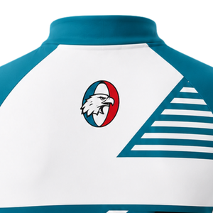 Teal White Custom Cycling Jersey Shorts Set Short Sleeve Full Zip Breathable Padded <b>Bike</b> Uniform Racing <b>Training</b> Performance - Product Image 4