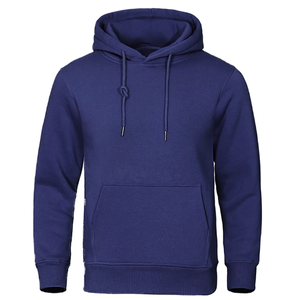 Sudadera con capucha de algodón y forro polar para hombre, la más vendida, con cordón, bolsillo canguro, ajuste regular, tejida, personalizable, estilo urbano - Product Image 2