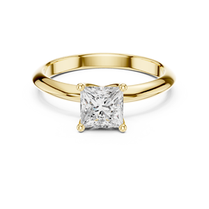 แหวนแต่งงานแฟชั่น Aries Jewel Classic Bezel Set ทองคำแท้ 14K เพชรเจ้าหญิงทรงเหลี่ยม 1 กะรัต เพชรเพาะเลี้ยงในห้องปฏิบัติการ IGI ของขวัญวันครบรอบ - Product Image 1
