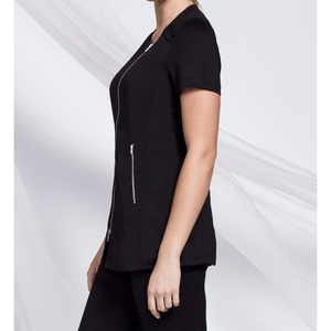 Uniformes de spa personnalisés de haute qualité en coton/polyester pour femmes, tuniques de salon de beauté avec poches et fermeture éclair - Product Image 2