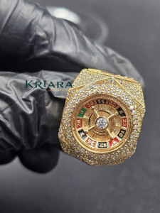 Anillo de cóctel para hombre chapado en plata 925 con pavé de moissanita, diseño Ruleta, joyería de fiesta Hiphop - Product Image 5