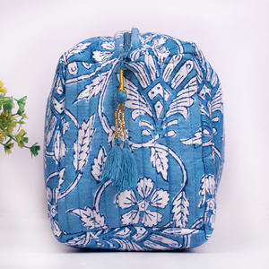 กระเป๋าเครื่องสำอางแบบพกพา ลายพิมพ์บล็อก เป็นมิตรกับสิ่งแวดล้อม ใช้ซ้ำได้ สำหรับอเนกประสงค์ พร้อมซิป ทนทาน ชุดกระเป๋าจัดระเบียบเครื่องสำอาง - Product Image 4