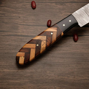 Nouveau couteau à filet en acier Damas avec manche en bois de palissandre, lame de 8 pouces faite à la main, ambidextre, pour la pêche, le camping et la cuisine - Product Image 4