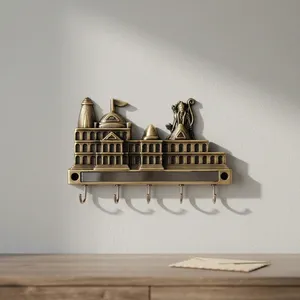KELLTON Decorative Temple Design Zinc Wall Hook Hanger Ethnic Indian Style Antique Finish Multifunction Coat Hook Wall <b>Rack</b> - Product Image 1