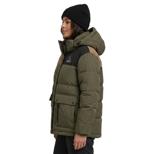 Warm Lightweight Women Puffer Jacket <b>Quilted</b> Outerwear With Stand Collar Full Front Zipper And Insulated Filling For Cold Weath - Product Image 4