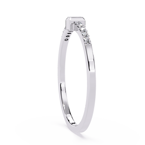 Bague de fiançailles en platine avec diamant taille émeraude et diamants naturels sur les côtés, certifiée GIA, bijoux classiques pour femmes - Product Image 3