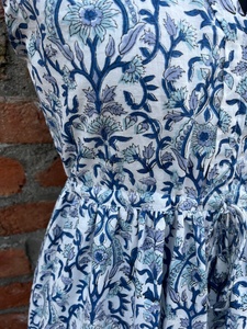 Vestido Maxi sin Mangas con Estampado Artesanal para Mujer, 100% Algodón Indio, Estilo Casual con Bordado Floral - Product Image 5