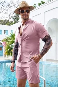 Traje Casual de Verano para Hombre, Transpirable, de Manga Corta, de Algodón, Personalizado, de Color Sólido, Popular, con Logotipo Personalizado, Conjunto de Traje para Hombre de Felpa - Product Image 5