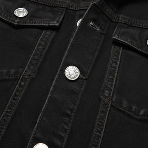 Denim 100% Algodón, 12oz, Denim Grueso y Elástico, Chaqueta de Denim Negra, Personalizable - Product Image 2