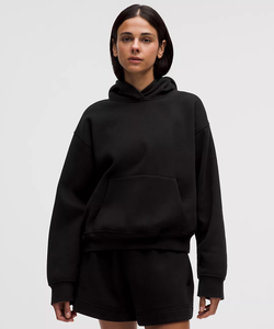 Sudadera con Capucha Negra Extra Grande, 100% Algodón, Felpa Francesa, Unisex, Color Sólido, Estilo Minimalista, para Usar en Todas las Estaciones - Product Image 1