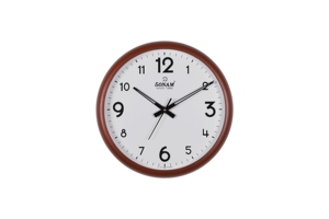 Horloge murale de bureau ronde silencieuse minimaliste moderne Sonam, mouvement à quartz de précision, fonctionne à piles, grands chiffres - Product Image 4