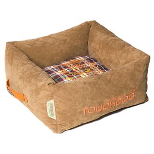 Exquisita Cama Rectangular para Perros Wuff Posh, con Diseño de Diamantes Cosidos y Tela de Felpa a Cuadros para un Sueño Confortable de las Mascotas - Product Image 1