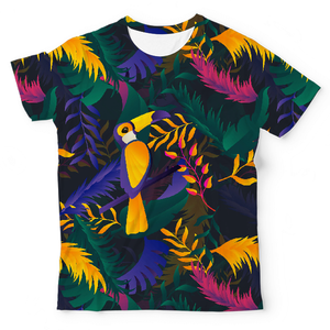 เสื้อยืดคอกลมแขนสั้นลายดอกไม้สำหรับผู้ชาย ทรงปกติ ระบายอากาศได้ดี ผลิตจากโพลีเอสเตอร์ 100% สไตล์ลำลอง - Product Image 5