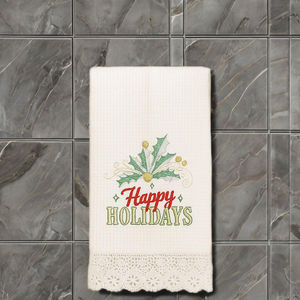 Toalla de Lino Navideña para Invitados, Toalla de Mano Festiva, Toalla Absorbente de Lino y Algodón para Decoración de Cocina y Baño - Product Image 4