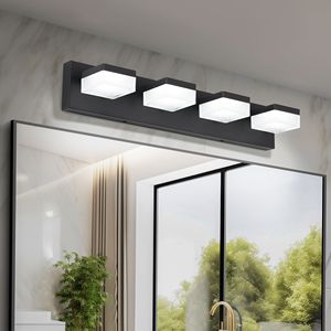 Lampada da Bagno a LED Dimmerabile a 4 Luci, 24W, Luce Bianca Fredda 6000K, Nero Opaco, Illuminazione per Bagno - Product Image 3