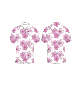 Polo personnalisé à imprimé floral rose pour homme, manches courtes, décontracté, respirant, léger, tendance, pour le golf - Product Image 6