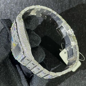 Custom Handcrafted Beauty Jewels Art Unisex Classic Hip Hop Automatic Mechanical Square <b>Case</b> 100 Bar Water Resistant <b>Watch</b> - Product Image 4